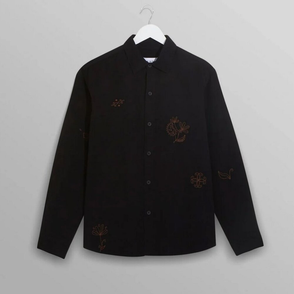 MSRP $178 (Discontinued) Men's Wax London Trin Shirt Black Doodle Cord - L